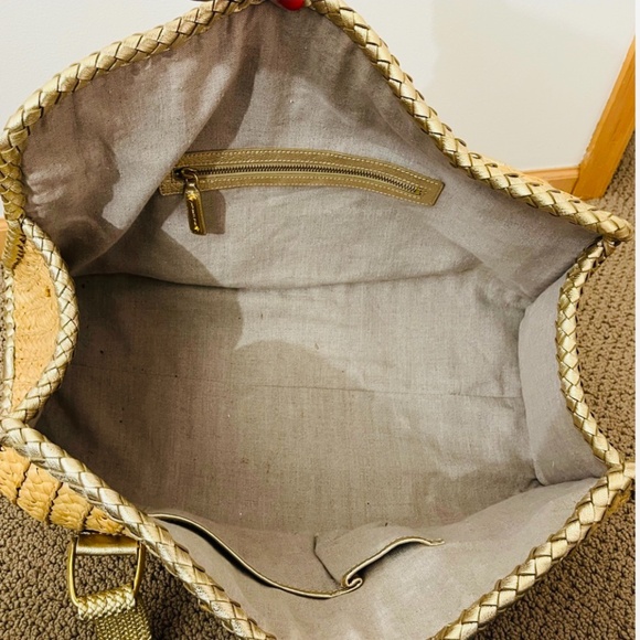 ✨Stunning Michael Kors Collection Leather and Straw Woven Shoulder Bag - Picture 8 of 11